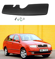 Зимняя заглушка на решетку бампера матовая Skoda Fabia 1997-2007 (Верх)