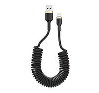 USB кабель для зарядки и передачи данных to iPhone Lightning 2.4A 0,35м-1,5м черный