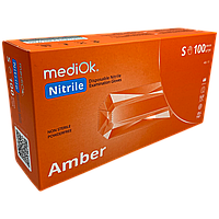 Перчатки MediOk AMBER Нитриловые оранжевые S 100 шт