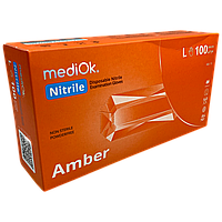 Перчатки MediOk AMBER Нитриловые оранжевые L 100 шт