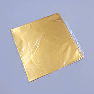 Фольга для цукерок квадратна Золота 8х8 см — 100 шт., фото 3
