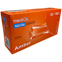 Перчатки MediOk AMBER Нитриловые оранжевые XS 100 шт