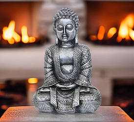 Статуетка Будда полістоун h38 см   СП511-3 срібло
