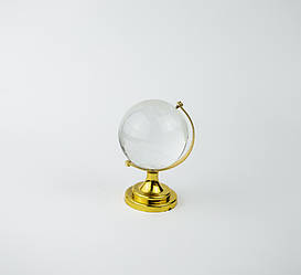 Кришталевий глобус на підставці із пластику 8.5*4.5 см   SJ045 gold