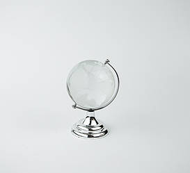 Кришталевий глобус на підставці із пластику 8.5*4.5 см   SJ045 silver
