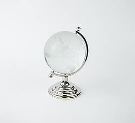 Декоративний глобус із кришталю на металевій підставці 13*8.5 см   SJ046 silver