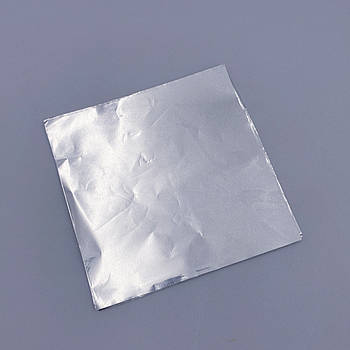Фольга для цукерок квадратна Срібна 12х12 см — 100 шт.