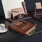 Щоденник шкіряний "Володимирська гірка" формат А5 коричневий  не датований, змінний блок, фото 4