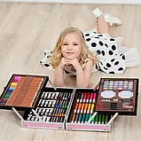 Дитячий художній набір в алюмінієвій валізі "Єдиноріг" для малювання із 145 перед. Набір для творчості, фото 4