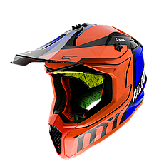 МОТОШОЛОМ ЕНДУРО MT FALCON WARRIOR C4 КОЛІР ПОМАРАНЧЕВИЙ/СИНІЙ/БІЛИЙ ГЛЯНЦЕВИЙ