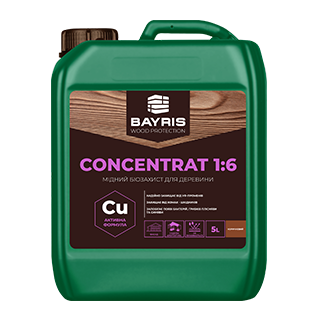 Мідний біозахист для деревини CONCENTRAT 1:6 BAYRIS (коричневий) 5л
