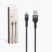 USB кабель для зарядки и передачи данных to iPhone Lightning 2.1A 1м черный