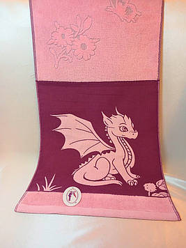 Рушник кухонний Koloco дракон, рожево-фіолетовий