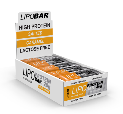 Протеїнові батончики без цукру LIPOBAR Lipo Protein Bar 20x50 g, фото 1