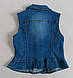Жилетка джинсова дитяча на гудзиках для дівчинки з 86 по 110, фото 2