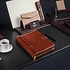 Тижневик шкіряний Дипломат, А5 Коричневий коричневий  не датований, змінний блок, фото 5