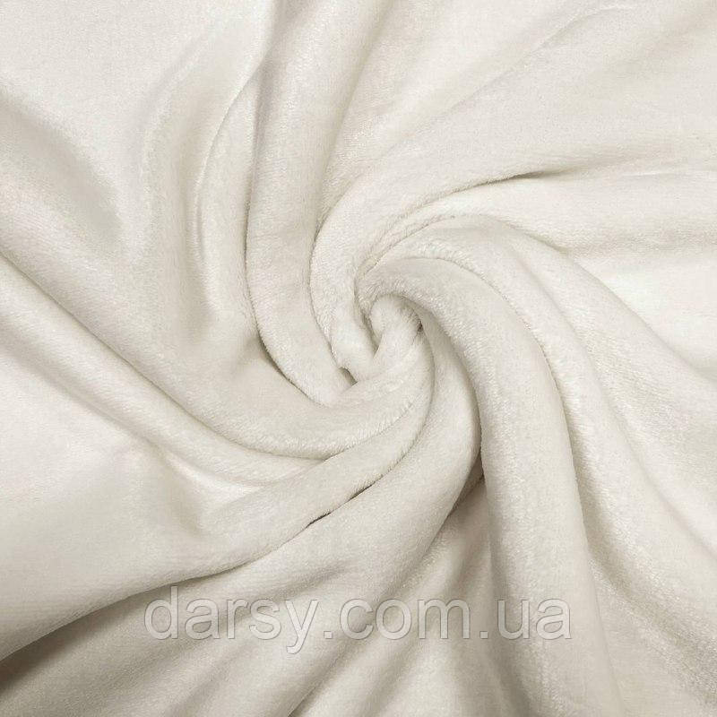 Плюшева тканина (вельбо), плюш, колір молочний, фото 1