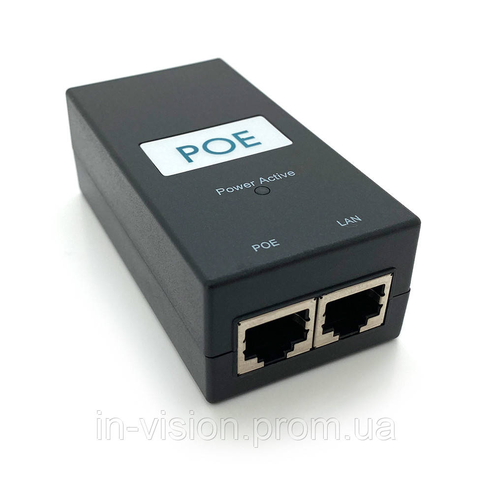 POE інжектор 12V 2A (24Вт) з портами Ethernet 10/100 Мбіт / с + кабель ...