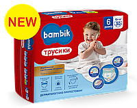 Bambik Подгузники-трусики детские одноразовые (6) 15+ кг, 30шт/уп, арт. 43404900