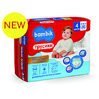 Bambik Подгузники-трусики детские одноразовые (4) 9-15кг, 36 шт/уп (4уп/ящ), арт. 43404700