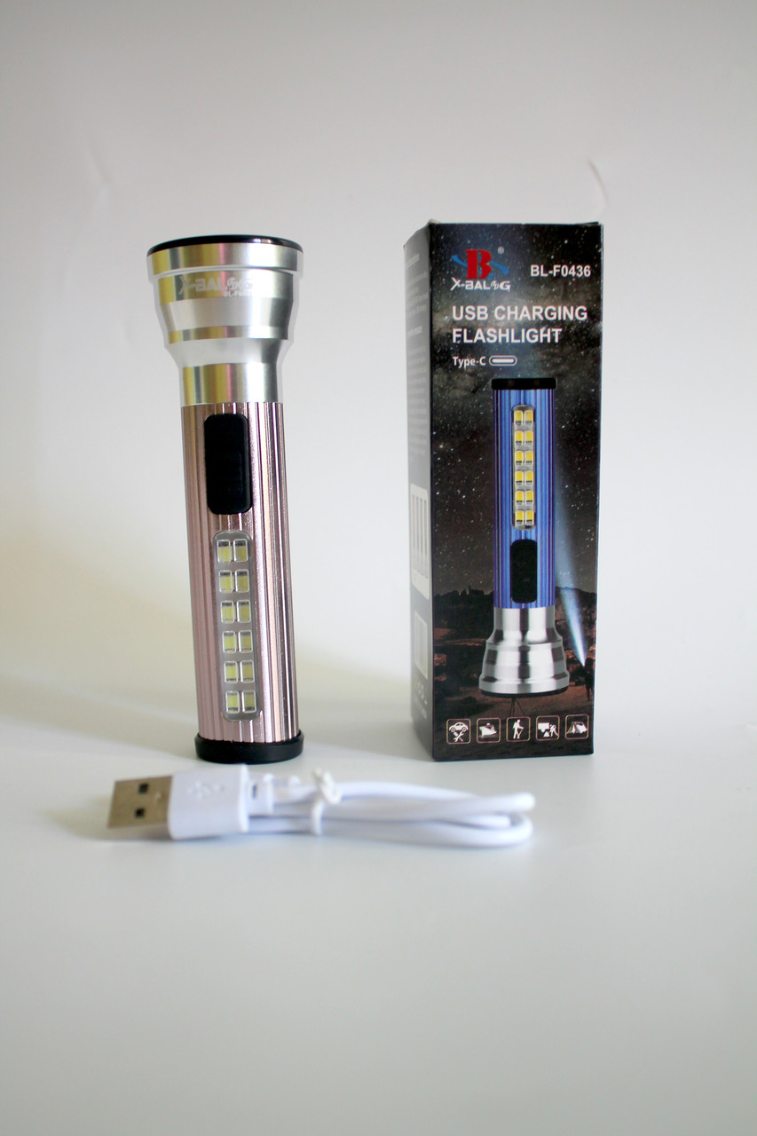 Ліхтар ручний BL-F0436 2в1 Фонарик акумуляторний універсальний, фото 1