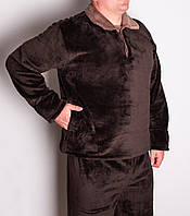 Пижама мужская 100™ р.48-58 махра коричневая