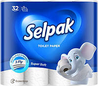 Selpak Pro Бумага туалетная целюлозная 3-х слойная. 32 шт (3шт/ящ), арт. 32761815