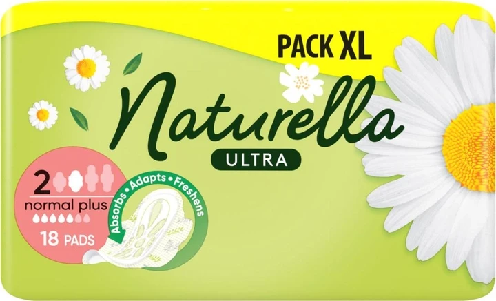Прокладки жіночі Naturella Ultra Normal Plus, 5 крапель (18шт.) Pack XL