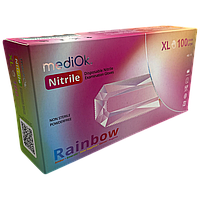 Перчатки MediOk RAINBOW Нитриловые пять цветов XL 100 шт