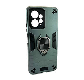 Чохол на Xiaomi Redmi Note 12 4G накладка Hard Defence протиударний зелено-чорний силікон-пластик