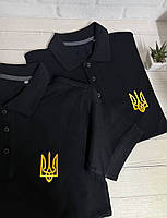 Патріотична футболка поло "Тризуб" з ВИШИВКОЮ