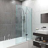 Штора для ванної зі скла . Скляні штори для ванни . Душові шторки на кутову ванну., фото 2