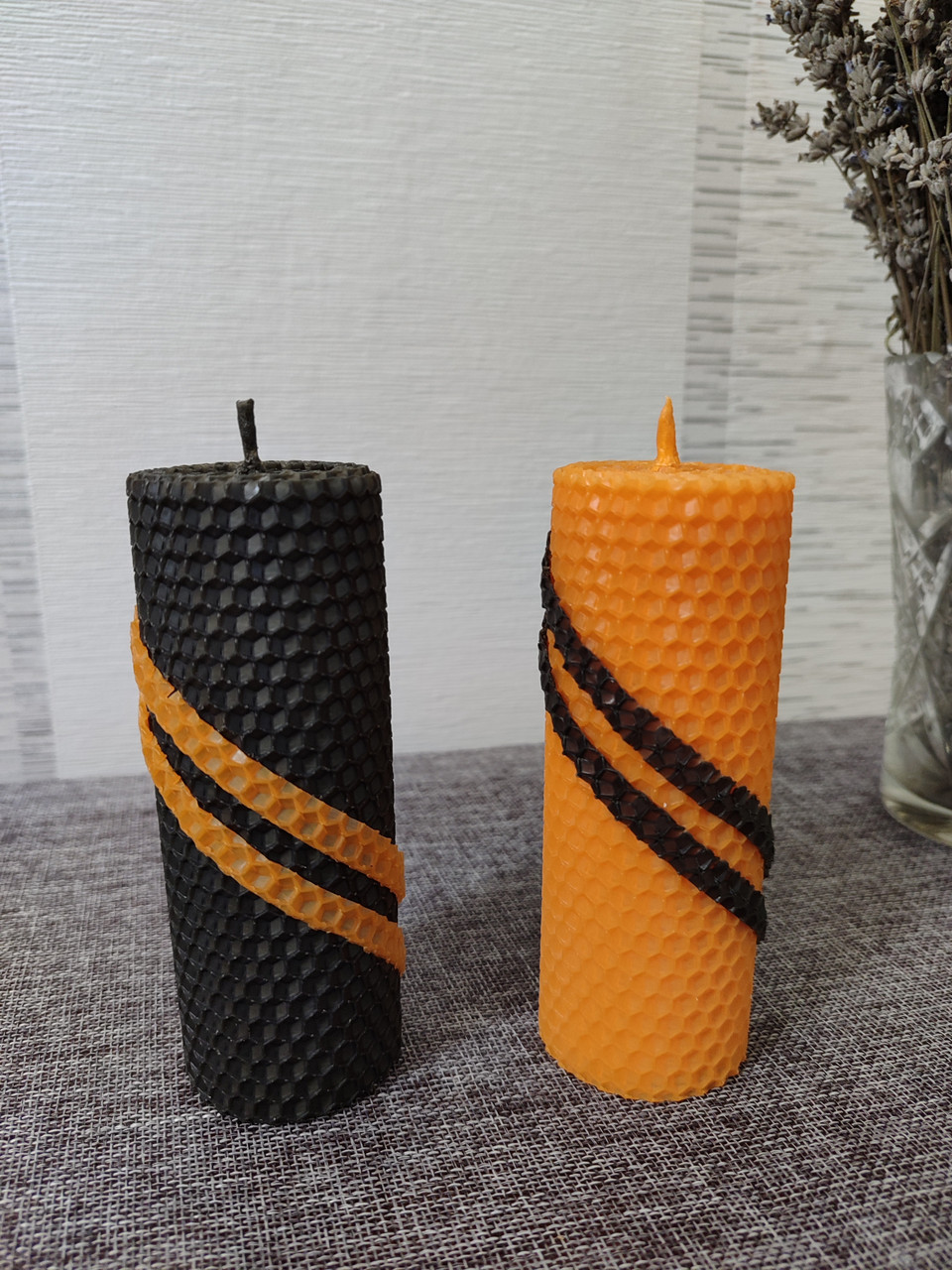 Подарунковий набір еко свічок із кольорової вощини, 2шт./набір, фото 1