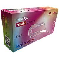 Перчатки MediOk RAINBOW Нитриловые пять цветов M 100 шт