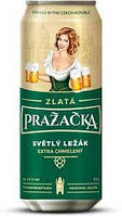 Пиво светлое Prazacka Zlata Svetly Lezak 4.9% 0.5л ж/б Чехия