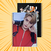 Зошит А5 на пружині 48 л. клітинка 60 г.м2 Stray Kids 025