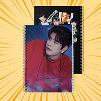 Зошит А5 на пружині 48 л. клітинка 60 г.м2 Stray Kids 027