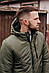 Чоловіча осінньо-зимова куртка оливкового кольору / Легка зимова куртка з капюшоном з флісом, фото 3
