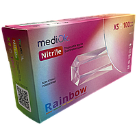 Перчатки MediOk RAINBOW Нитриловые пять цветов XS 100 шт