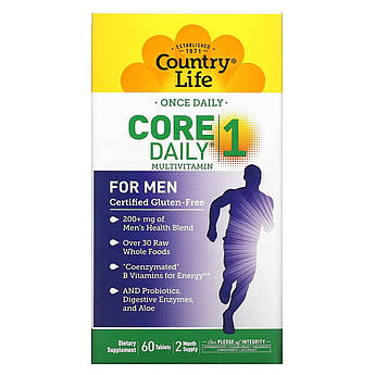 Мультивітаміни для чоловіків Core Daily-1 Multivitamins Men Country Life 60 таблеток