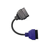 Кабель перехідник для діагностики OBD2 Jeep Chrysler Dodge FIAT LANCIA СИНІЙ 1 шт., фото 2