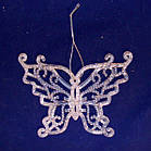 Підвіска-ялинкова прикраса "Метелик" 13 х 10 см, прозорий-білий HT-A00821K