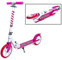 Складаний дитячий двоколісний самокат Scooter 460 Рожевий з колесами 20 см із ножним гальмом