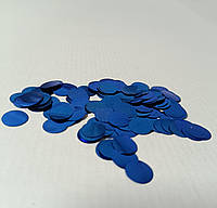 Аксессуары для праздника конфетти кружочки синий металлик 12ммх12мм 50грамм