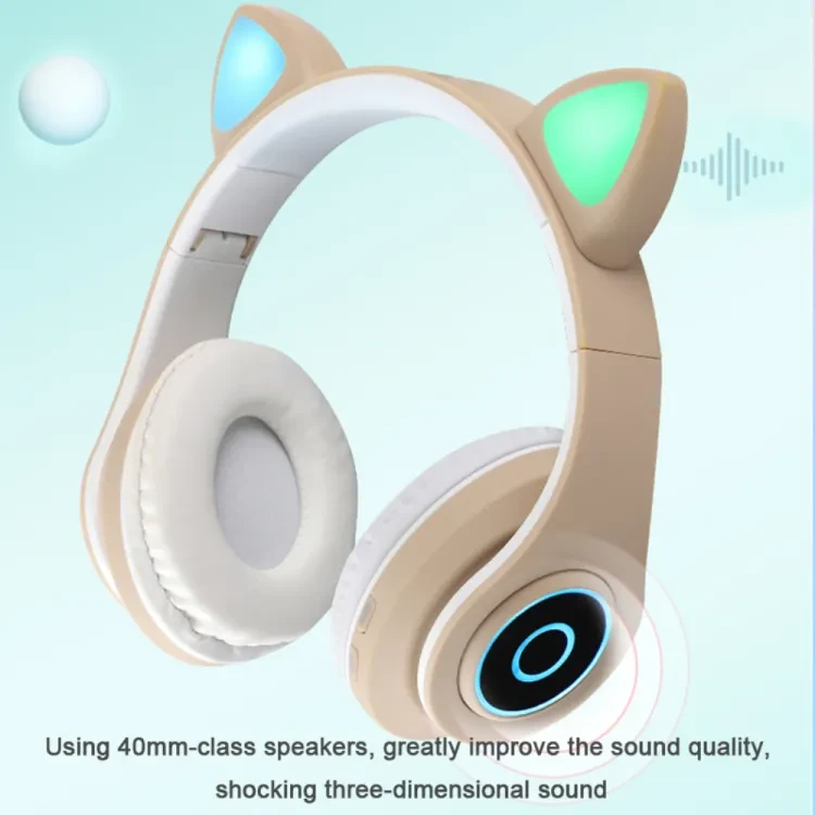 Наушники беспроводные Bluetooth со светящимися кошачьими ушками Wireless Headphone CXT-B39 - фото 3 - id-p2000725679