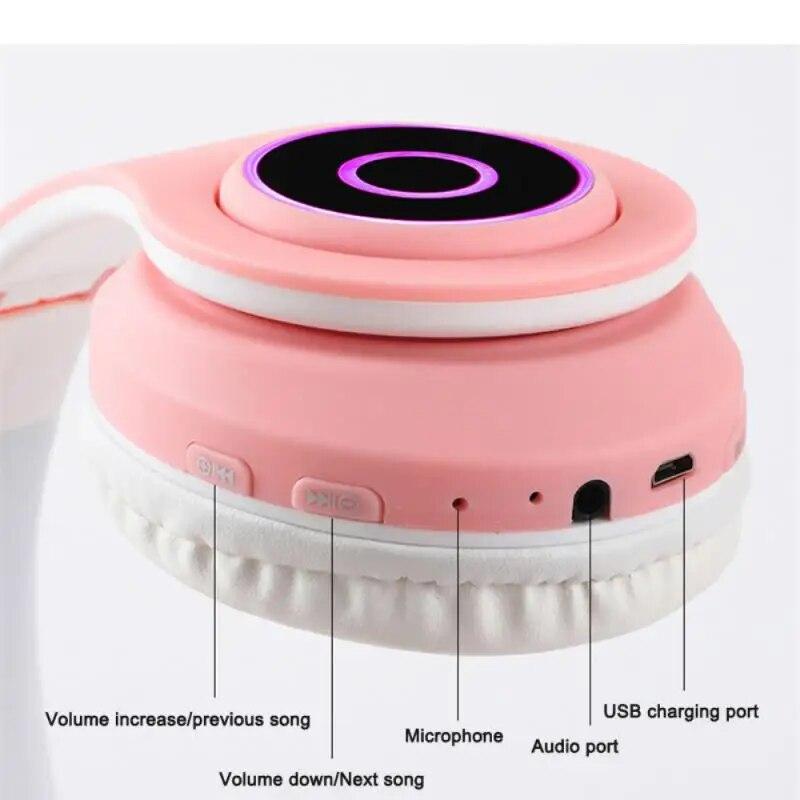 Наушники беспроводные Bluetooth со светящимися кошачьими ушками Wireless Headphone CXT-B39 - фото 5 - id-p2000725679