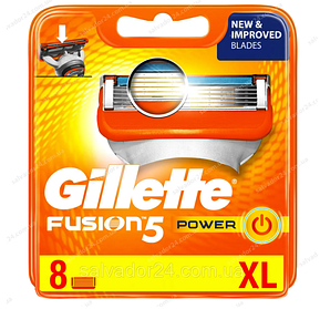 Gillette Fusion Power 8 шт. в пакованні змінні касети для гоління, оригінал, Німеччина