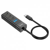 USB-ХАБ HOCO EASY MIX 4-IN-1 HB25 BLACK (TYPE-C TO USB3.0+USB2.0*3)