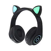 Наушники беспроводные Bluetooth со светящимися кошачьими ушками Wireless Headphone CXT-B39 Черный