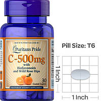 Puritan's Pride Vitamin C-500 mg with Bioflavonoids and Rose Hips 30 caplets